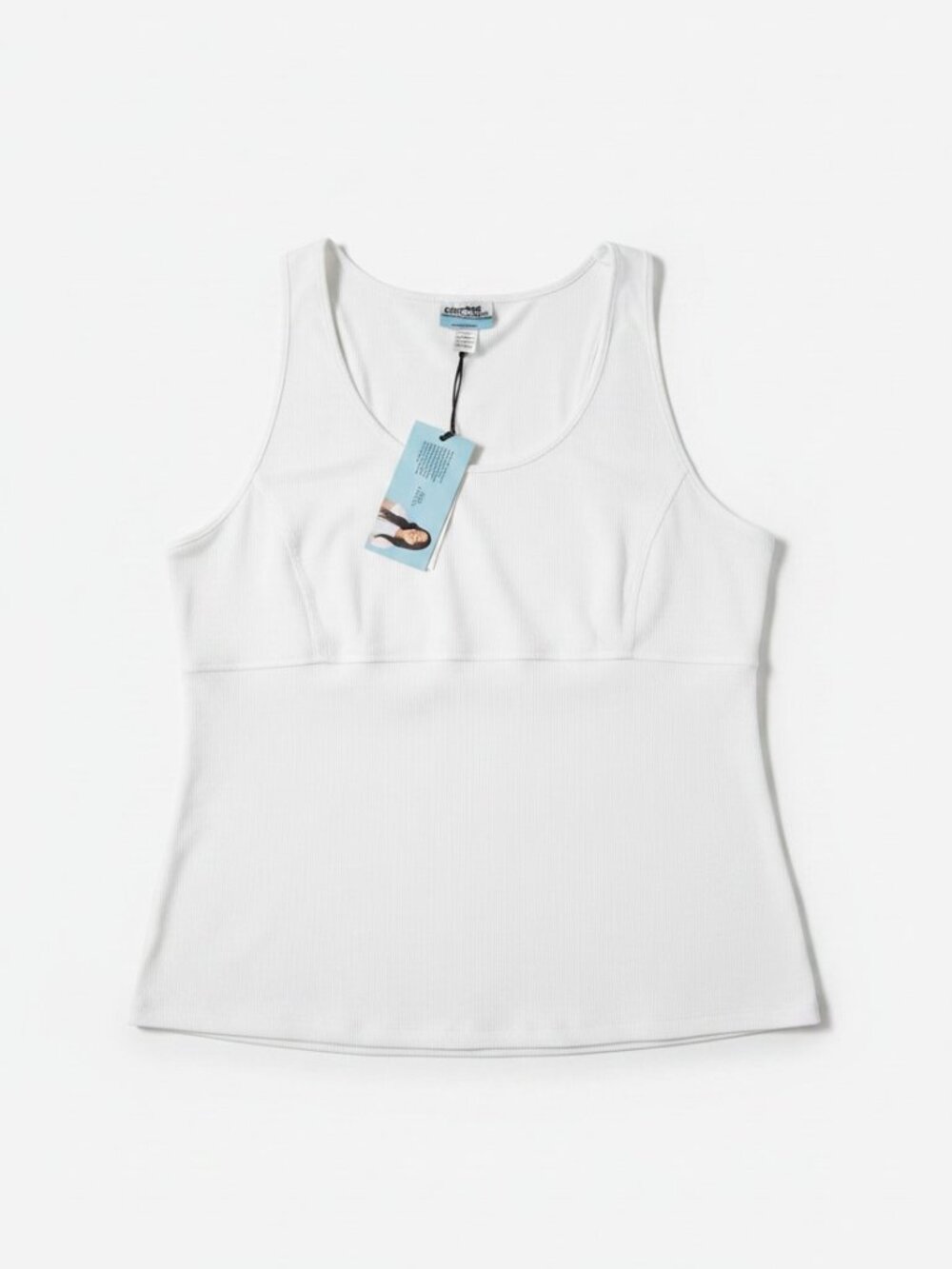 Future Collective Reese Blutstein Women's Rib-Knit White Tank Top (XXL)